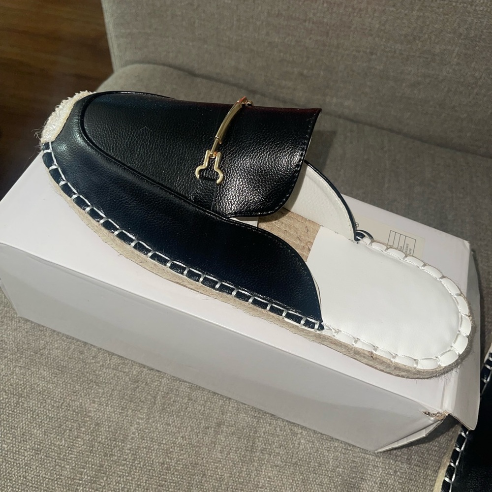 Black and White Women's Slip-On Shoes